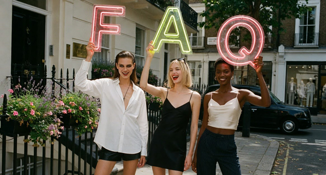  Adultes à Londres Angleterre tiennent des lettres FAQ lors d’un séjour linguistique LISA! en ville