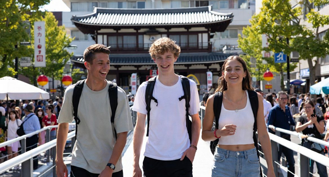 Séjours linguistiques Tokyo Chiyoda avec LISA! – temples, culture et expériences inoubliables au Japon Adultes visitent un temple à Tokyo lors d’un séjour linguistique LISA! découvrent la culture et les sites japonais