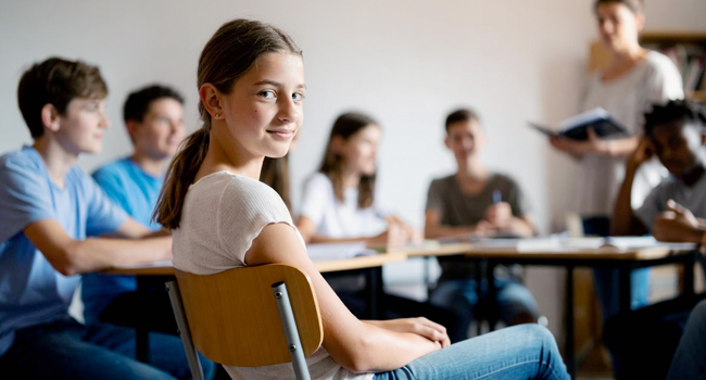 Séjours linguistiques pour étudiants à Malte avec LISA! – apprendre l’anglais en école de langues Étudiante en cours d’anglais dans une école de langues lors d’un séjour linguistique LISA! pour étudiants à Malte