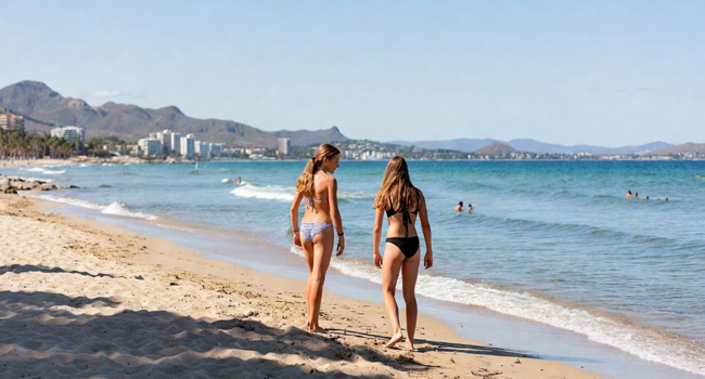100% sécurité séjours linguistiques Málaga pour étudiants avec concept de sécurité LISA! Sprachreisen 2 filles sur la plage très en sécurité avec LISA! Sprachreisen
