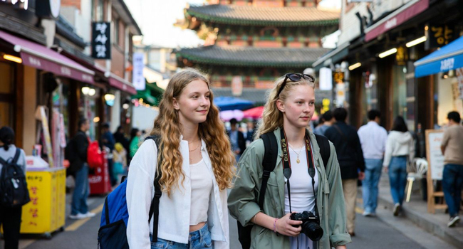 Séjours linguistiques en Asie pour jeunes et jeunes adultes avec LISA! – découvrir des villes et des expériences culturelles Jeunes participantes explorant une ville asiatique lors d’un séjour linguistique LISA! pour jeunes et jeunes adultes
