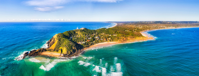 LISA-Sprachreisen-Erwachsene-Englisch-Australien-Byron-Bay-Leuchtturm-Bucht-Meer-Wellen