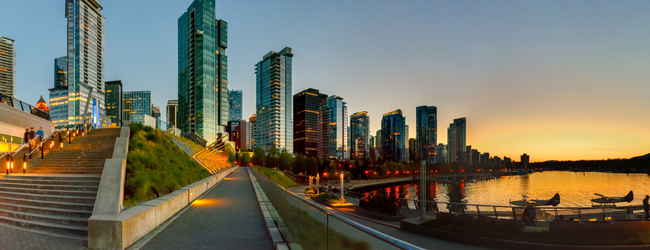LISA-Sprachreisen-Erwachsene-Englisch-Kanada-Vancouver-Campus-Abend-Sonnenuntergang-Waterfront